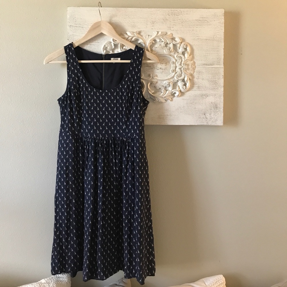 Fossil Navy A-Line Dress in Giraffe Print 🦒